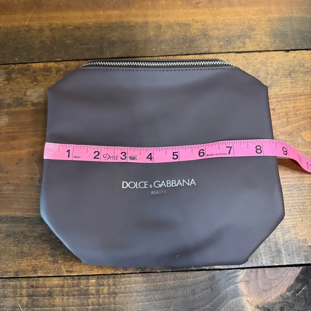 DOLCE & GABBANA Beauty Travel Toiletry Bag Dark Brown Two Zippered Compartments